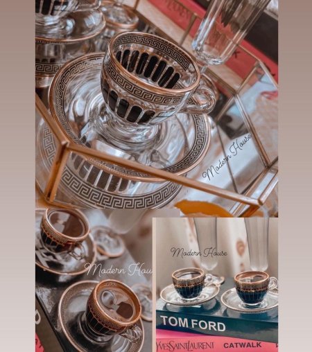 طقم فناجين قهوة تركي فخم جدا ٦ وصحونهم